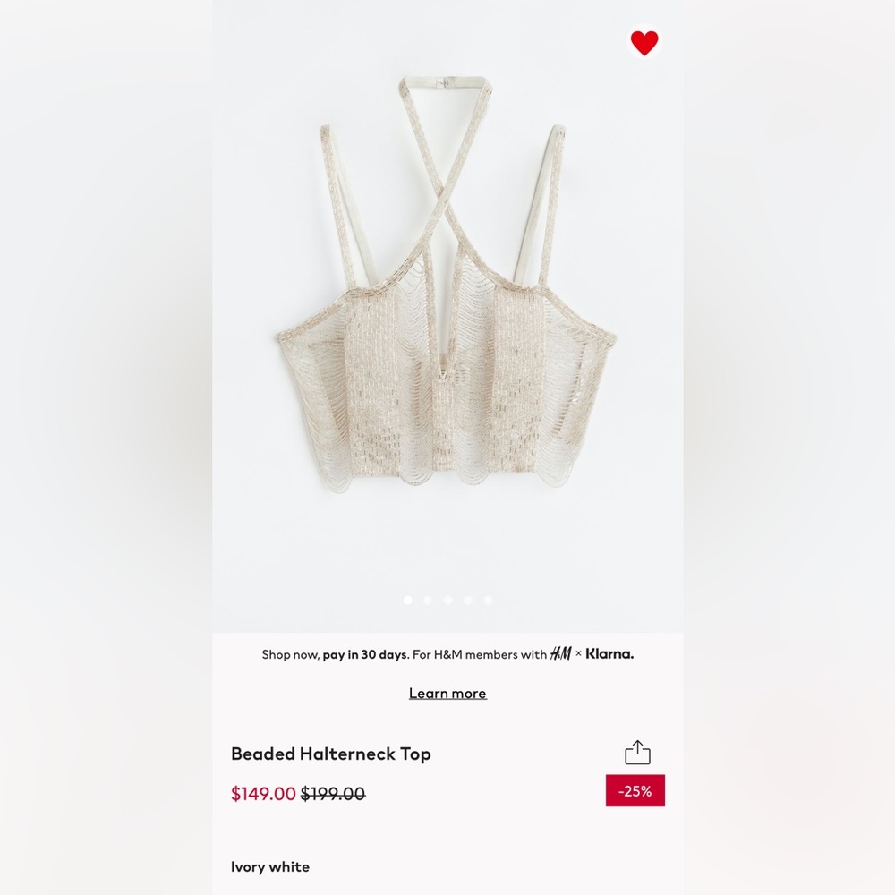 H&M Studio Metaverse Design Story Beaded Halterneck Top XS Festival